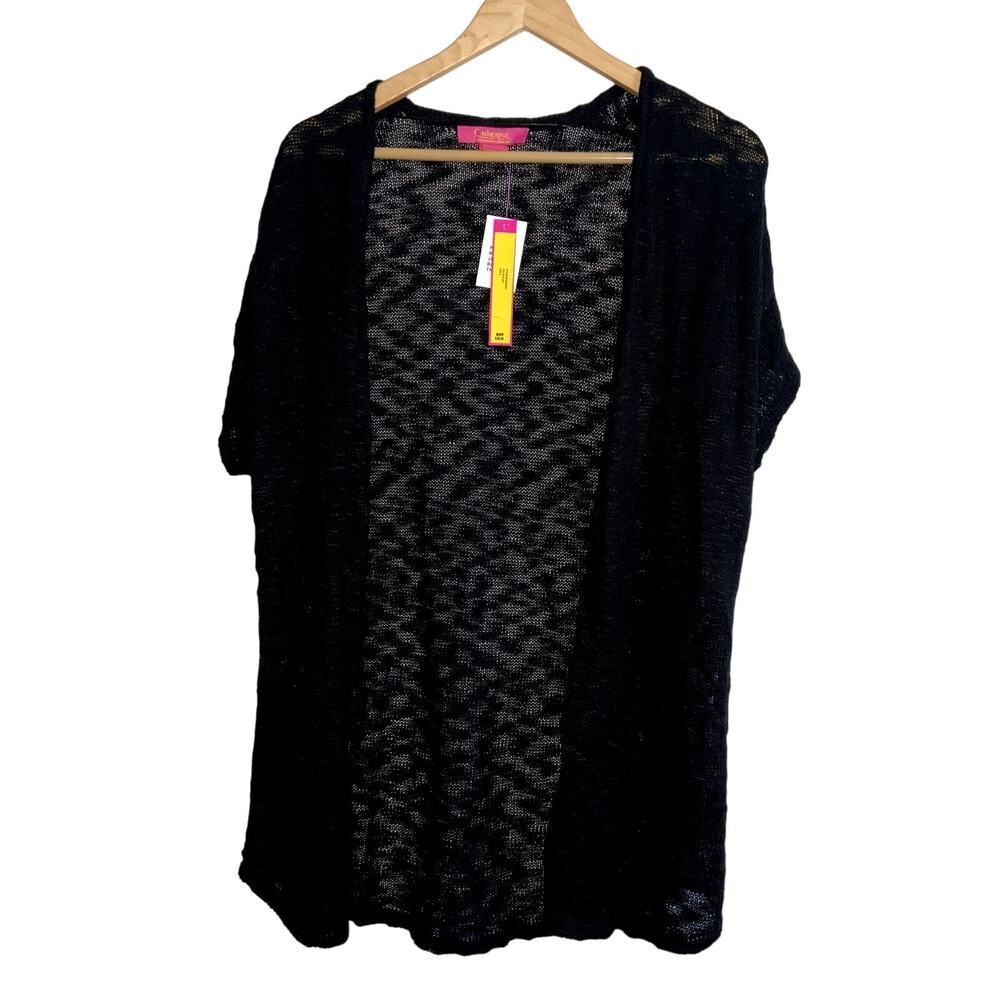 Catherine Malandrino Open Cardigan Sweater Black Size Small NWT !